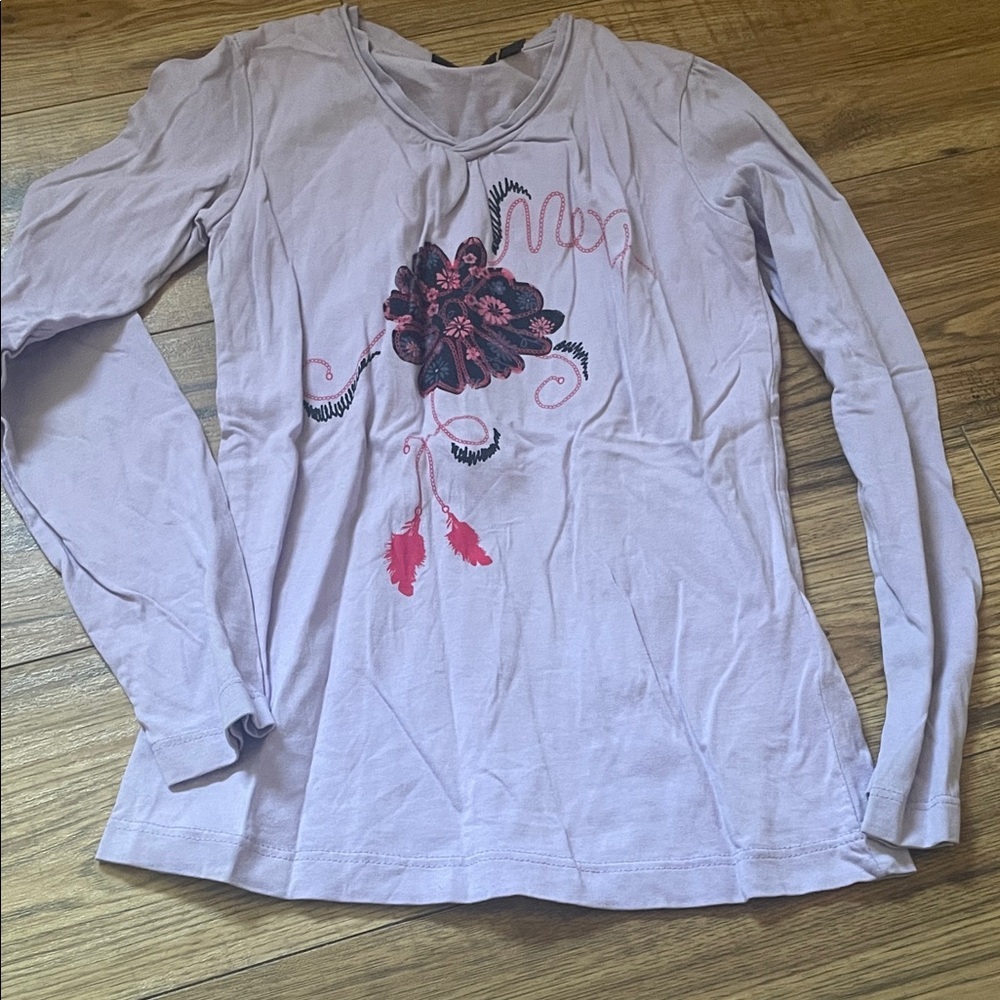 Mexx Light Pink Long Sleeve Tee with Floral Embroidery (Bin I)​